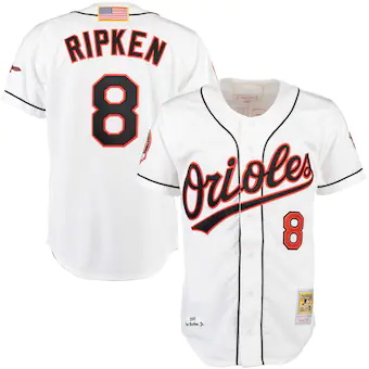 mens mitchell and ness cal ripken white baltimore orioles h